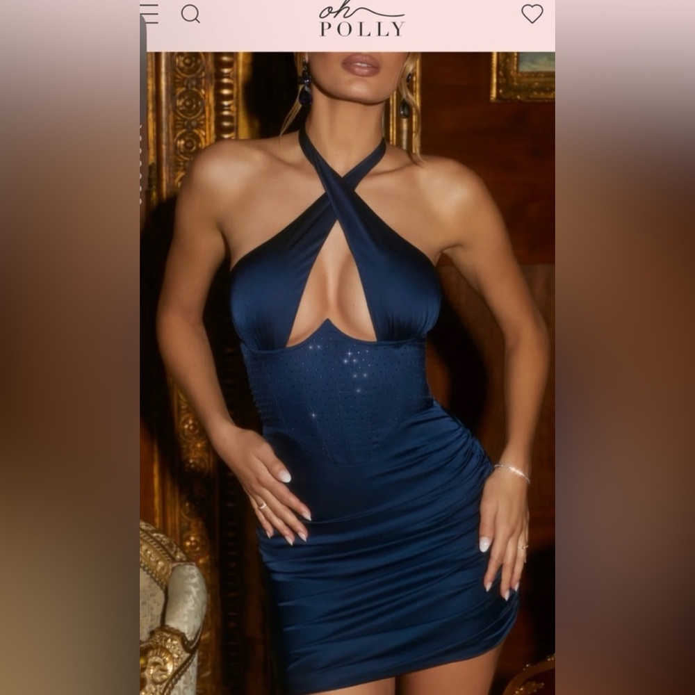 Oh Polly Blue Corset Dress
